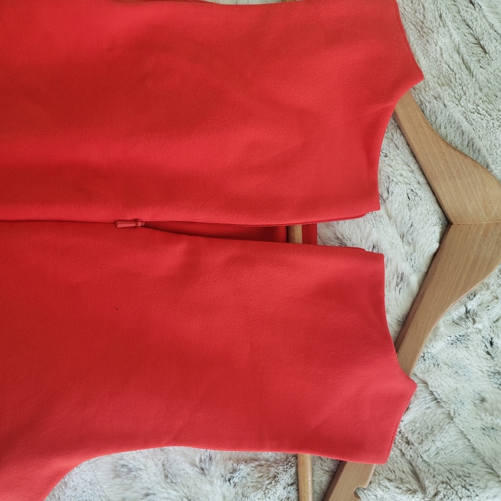 BABATON ARITZIA "MIGUEL" RED ORANGE SLEEVELESS DRESS  SIZE 4 - Picture 6 of 15